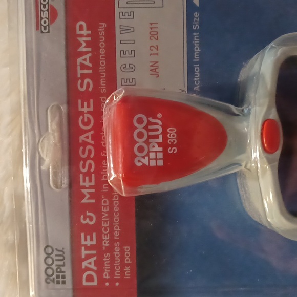 2000PLUS S360 COSCO DATE & MESSAGE STAMP SELF INKING 2 COLORS NEW IN PKG - Picture 6 of 13